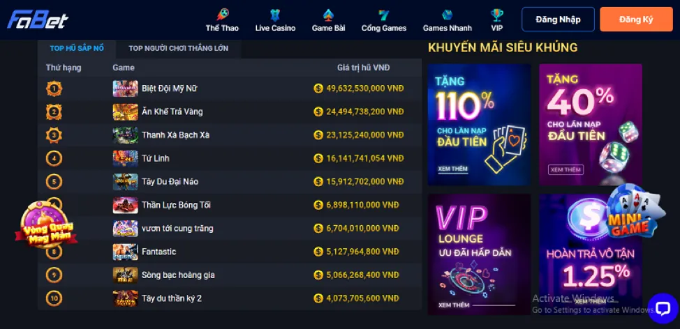 Đa dạng các trò chơi full88 game bài như cá cược thể thao, sòng bạc, bắn cá